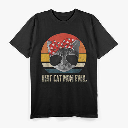 Best Cat Mom Ever Cat Lover Retro Cat Women T-Shirt