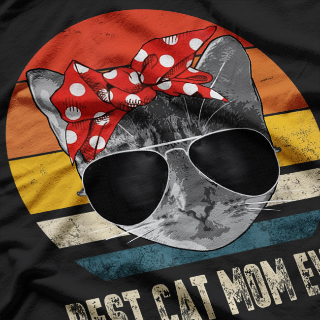 Best Cat Mom Ever Cat Lover Retro Cat Women T-Shirt