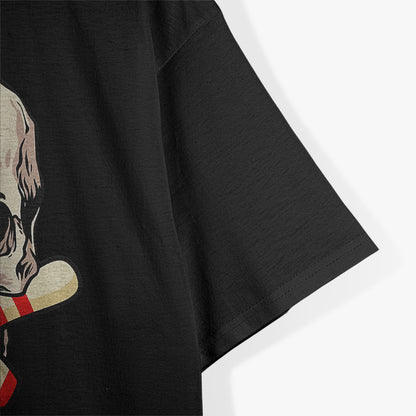 Bowling Pins Retro Skull Skeleton Head Bowling Ball T-Shirt