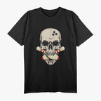 Bowling Pins Retro Skull Skeleton Head Bowling Ball T-Shirt