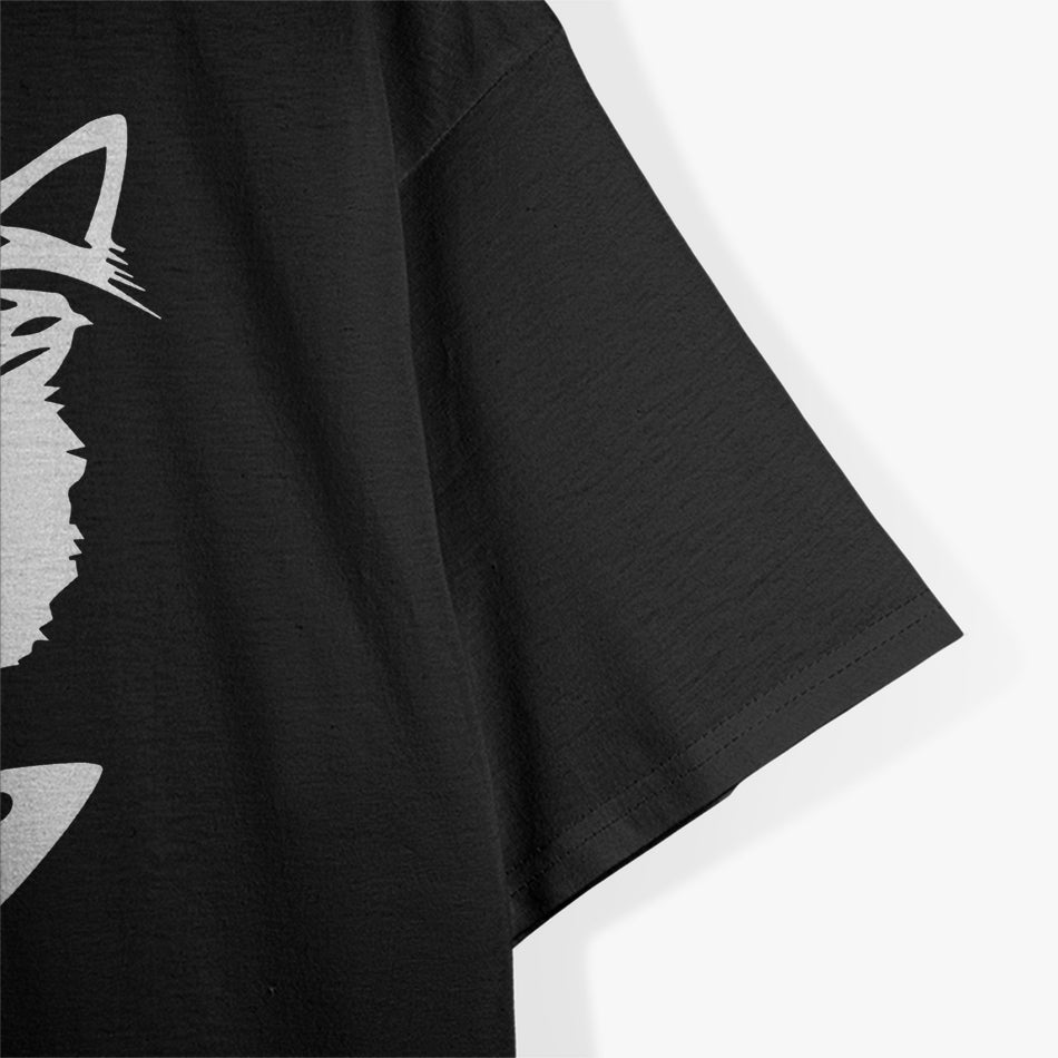 Cat Head With Fish Bone T-Shirt