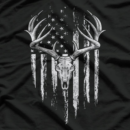 Deer Hunting American Flag Bowhunting Whitetail Bow T-Shirt