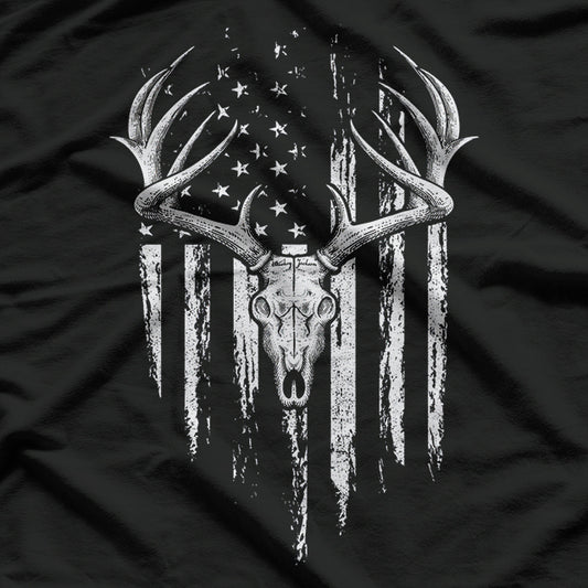 Deer Hunting American Flag Bowhunting Whitetail Bow T-Shirt