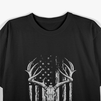 Deer Hunting American Flag Bowhunting Whitetail Bow T-Shirt