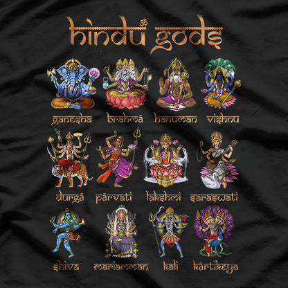 Hindu Gods Shiva, Ganesha, and Hanuman - Divine Power and Blessings T-Shirt