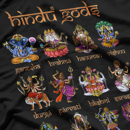 Hindu Gods Shiva, Ganesha, and Hanuman - Divine Power and Blessings T-Shirt