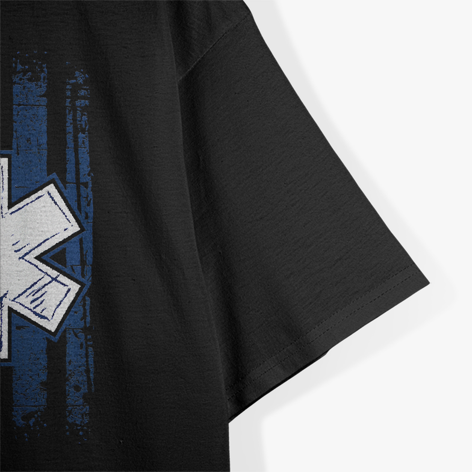 Patriotic Paramedic Firefighter EMT USA Flag EMS T-Shirt