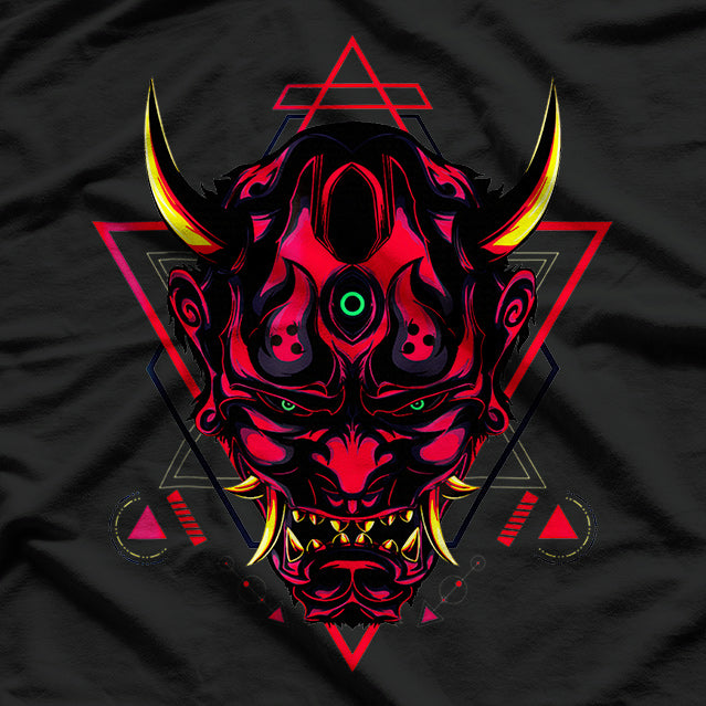 Samurai Demon Oni Akuma Mask Bushido Spirit and Japanese Mythology T-Shirt