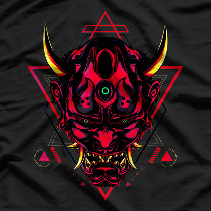 Samurai Demon Oni Akuma Mask Bushido Spirit and Japanese Mythology T-Shirt