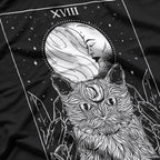 Tarot Card Crescent Moon, Cat, and Spooky Witch Occult T-Shirt