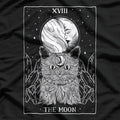Tarot Card Crescent Moon, Cat, and Spooky Witch Occult T-Shirt