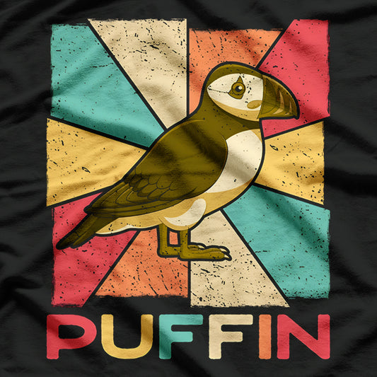 Vintage Retro Style Silhouette Puffin Bird T-Shirt