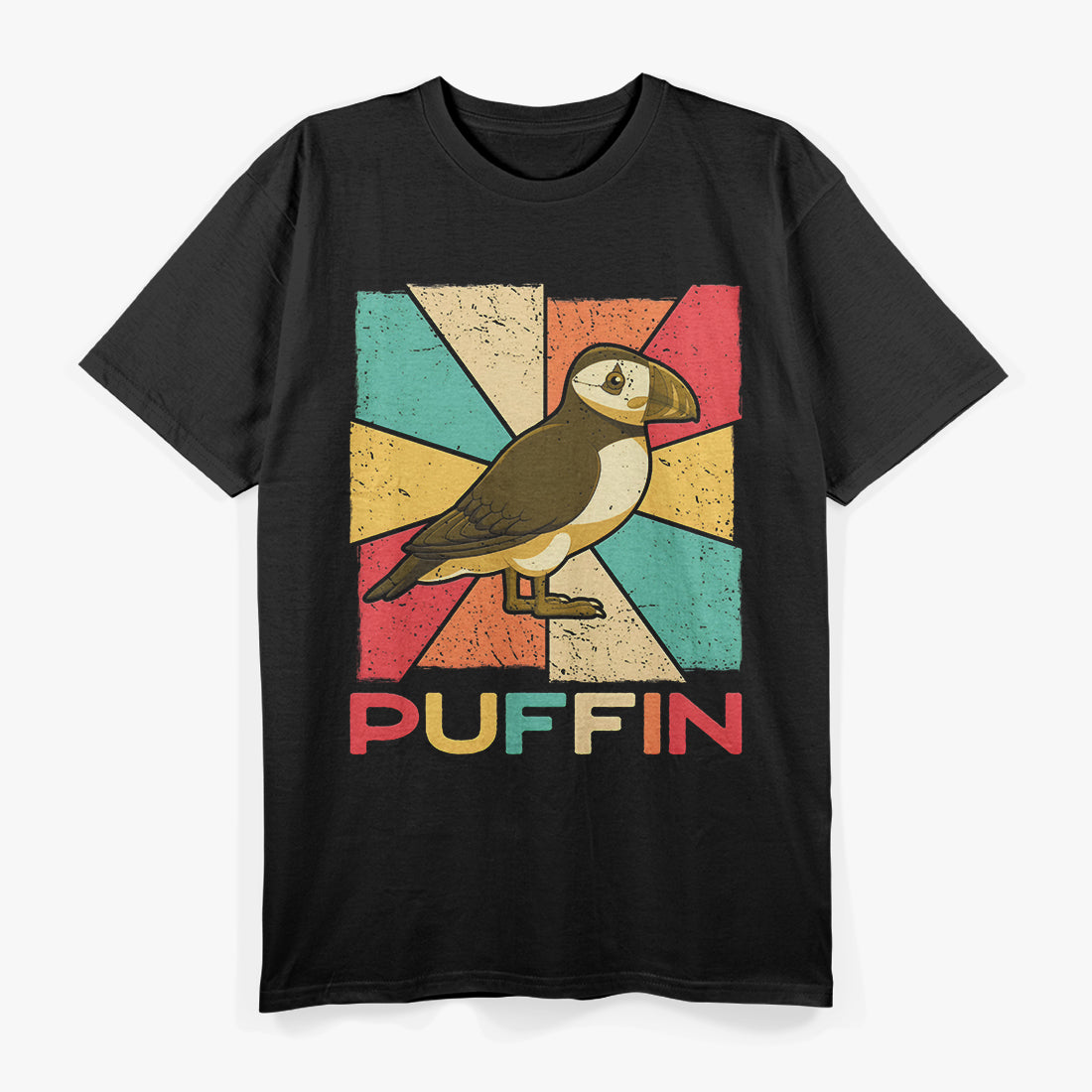 Vintage Retro Style Silhouette Puffin Bird T-Shirt