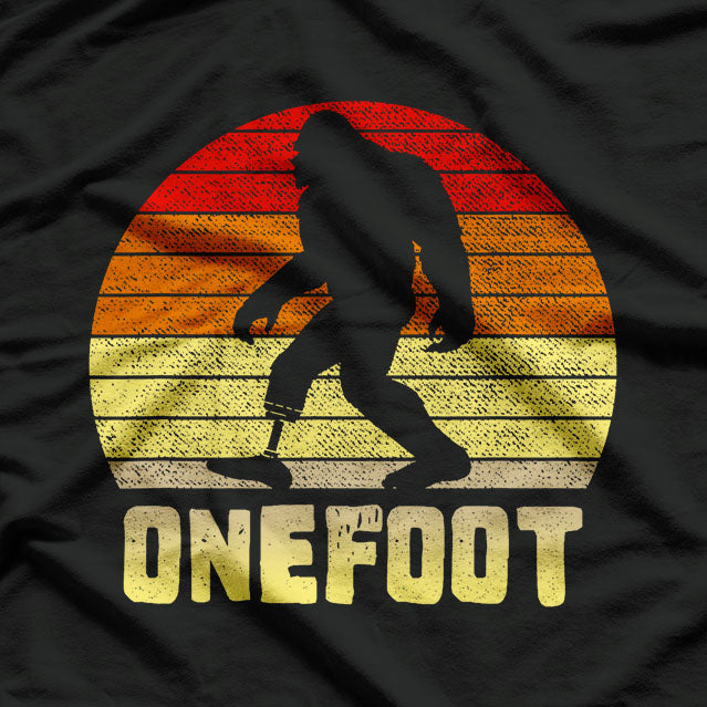 Onefoot Leg Amputee Recovery Bigfoot Funny Retro T-Shirt