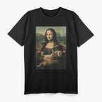 Mona Lisa with Orange Cat A Hilarious Twist on Classic Art T-Shirt