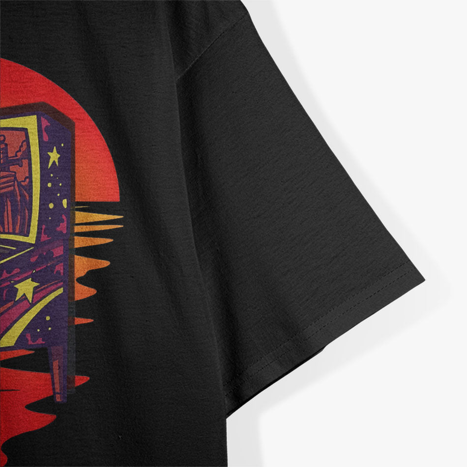 Retro Sunset Pinball A Fun Blast from the Past T-Shirt