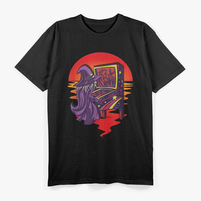 Retro Sunset Pinball A Fun Blast from the Past T-Shirt