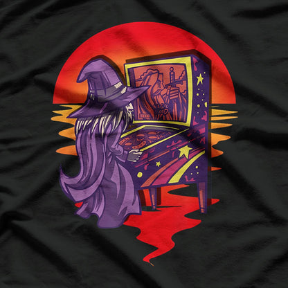 Retro Sunset Pinball A Fun Blast from the Past T-Shirt