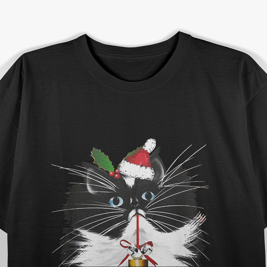 A Tuxedo Merry Christmas Cute Cat Xmas T-Shirt