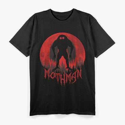 Mothman Full Moon - The Cryptid Legend in Lunar Glow T-Shirt