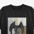 Mothman Vintage Newspaper Articles of the Cryptid Legend T-Shirt