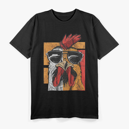 Cool Rooster Wearing Sunglasses Retro Chicken T-Shirt