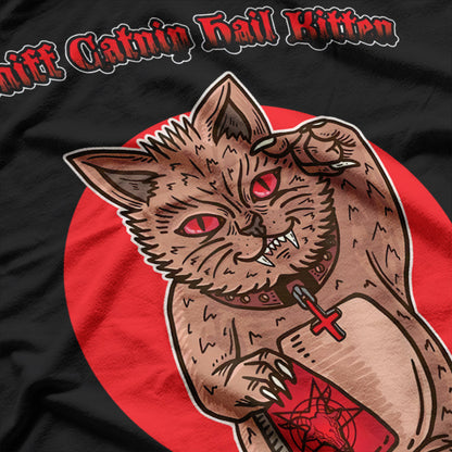 Lucky Cat Hail Satan Kitten Rock T-Shirt