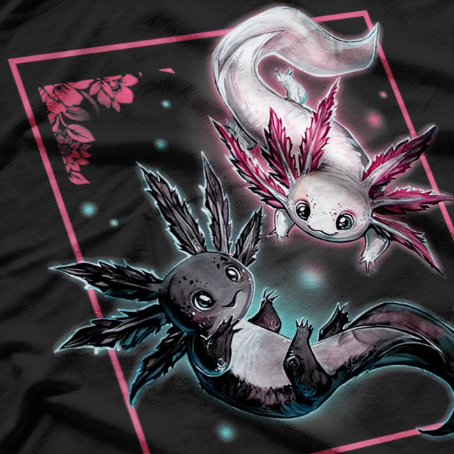 Cute Axolotl Yin Yang T-Shirt