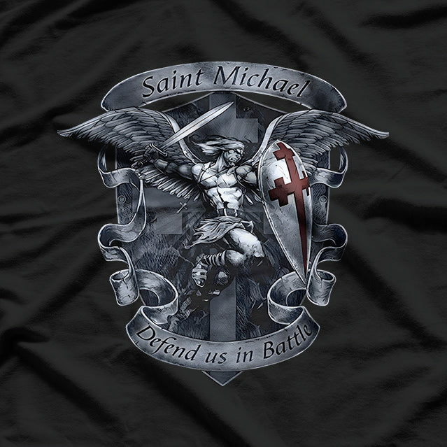 Saint Michael Defend Us A Majestic Guardian of Faith and Protection T-Shirt