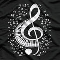Treble Clef Keyboard Classical Music Notes Pianist Piano T-Shirt