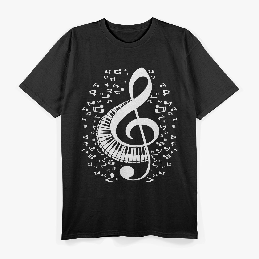 Treble Clef Keyboard Classical Music Notes Pianist Piano T-Shirt