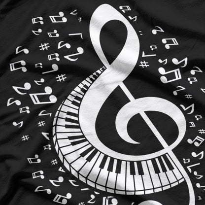 Treble Clef Keyboard Classical Music Notes Pianist Piano T-Shirt