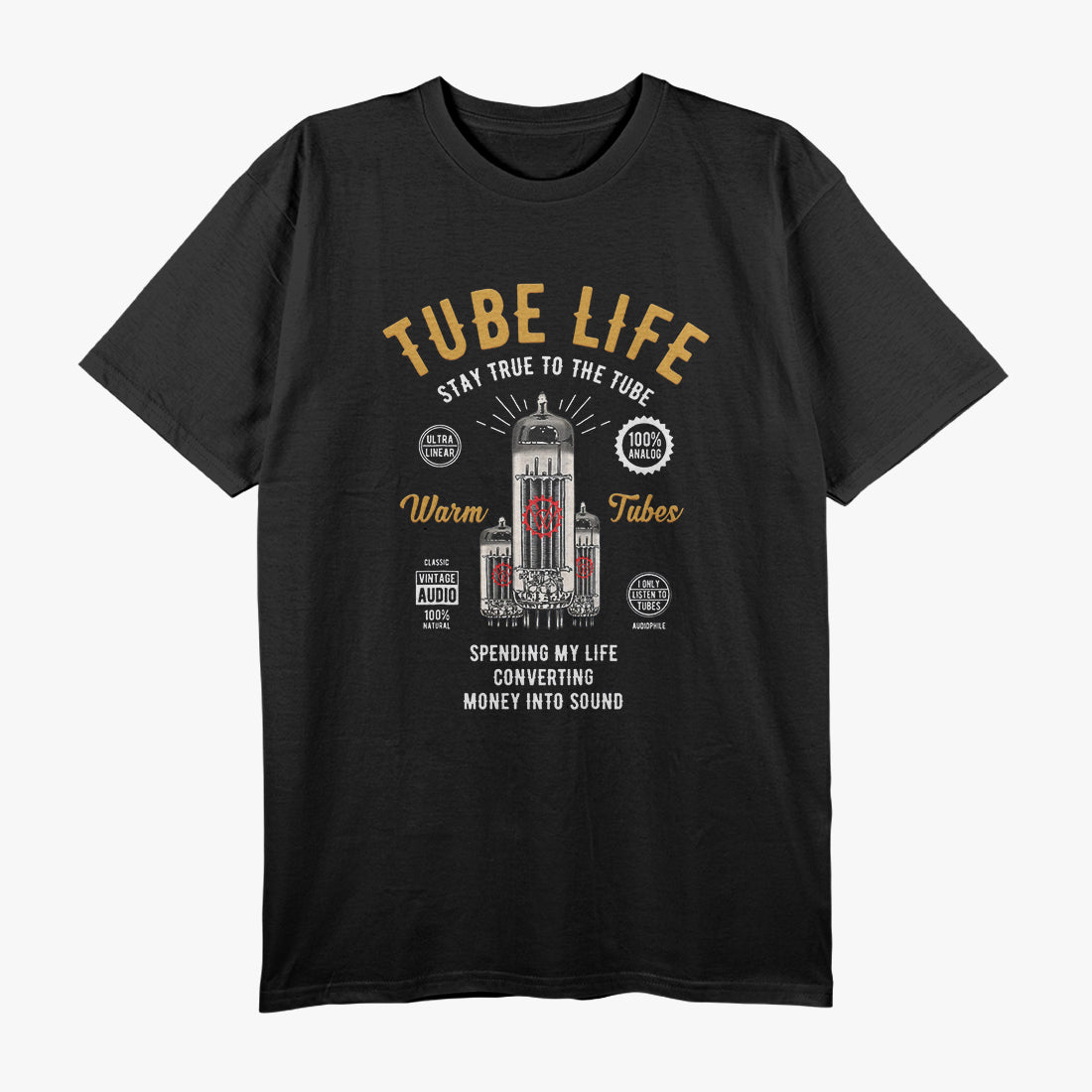 Vintage Retro Analog - Audio Guitar Bass Tube Amp T-Shirt