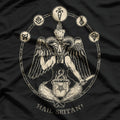 Hail Seitan Occult Vegan Chef Baphomet with a Twist of Humor T-Shirt