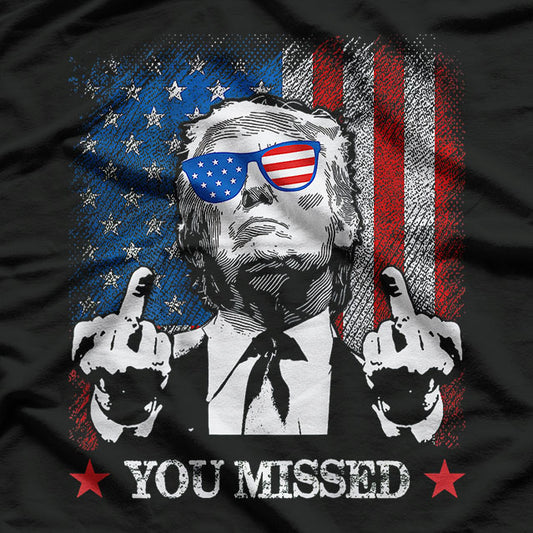 You Missed Trump 2024 A Bold Statement with the US American Flag T-Shirt