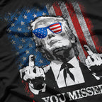 You Missed Trump 2024 A Bold Statement with the US American Flag T-Shirt
