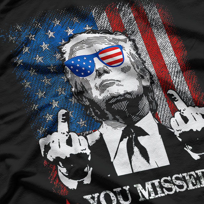 You Missed Trump 2024 A Bold Statement with the US American Flag T-Shirt