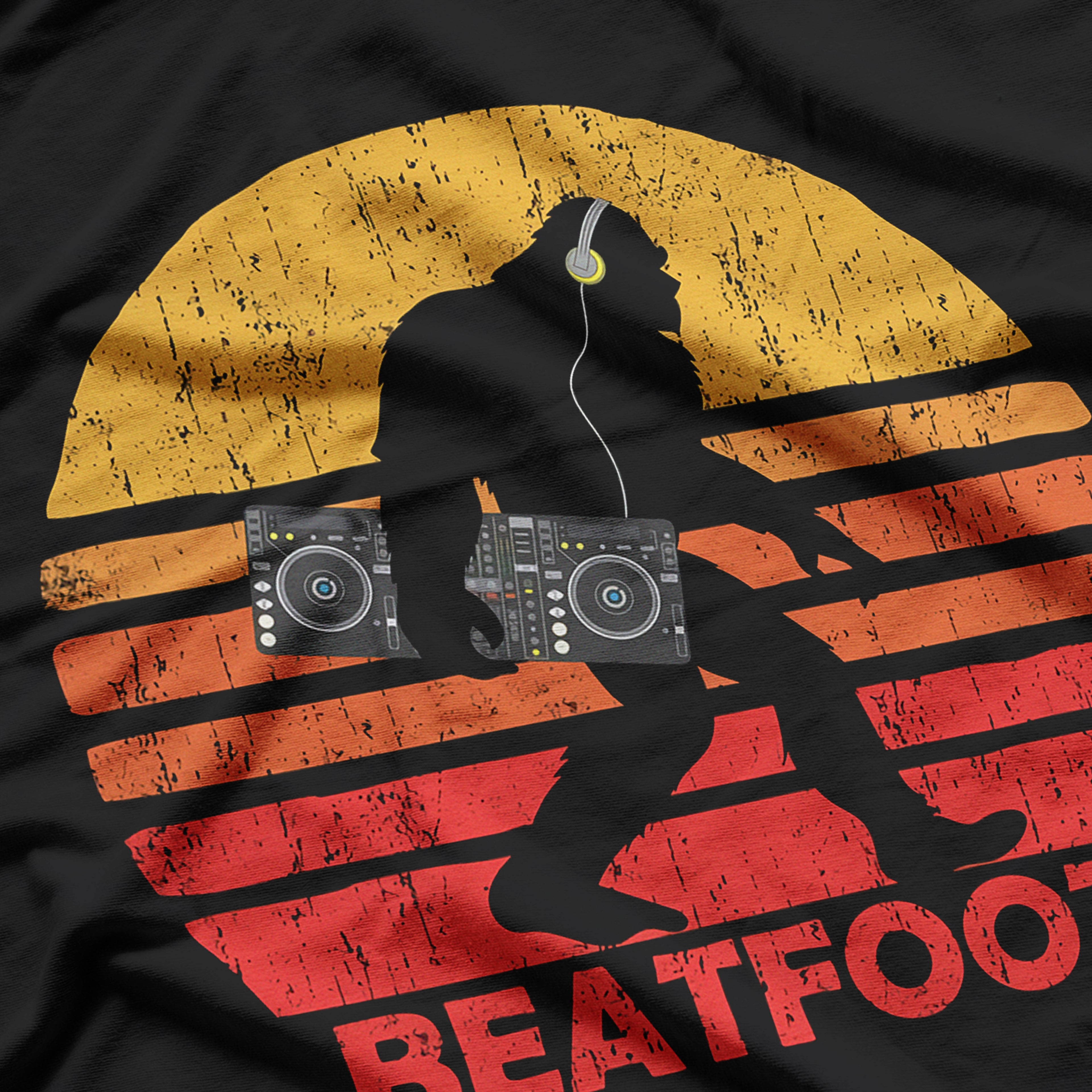 Bigfoot DJ Sasquatch - Funny DJ Graphic T-Shirt