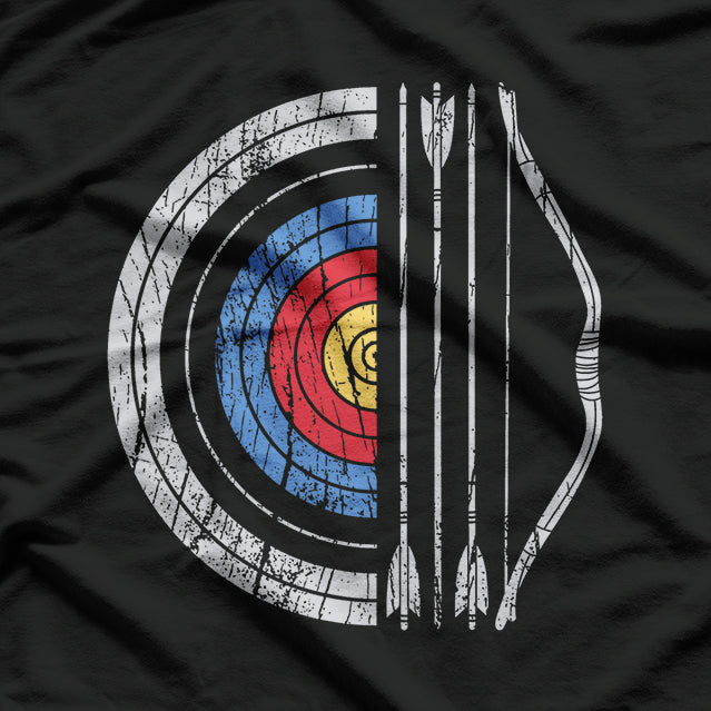 Archery Target Bow And Arrow Archer Retro Vintage T-Shirt