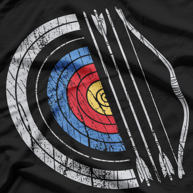 Archery Target Bow And Arrow Archer Retro Vintage T-Shirt