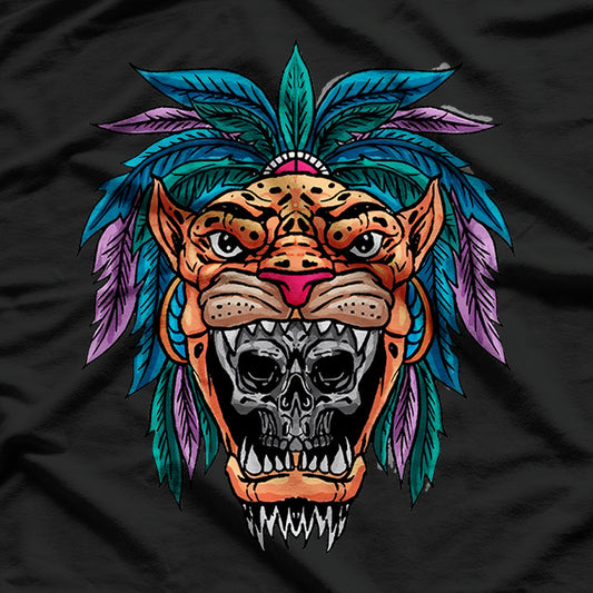 Aztec Skull Cool Skeleton Head Design T-Shirt