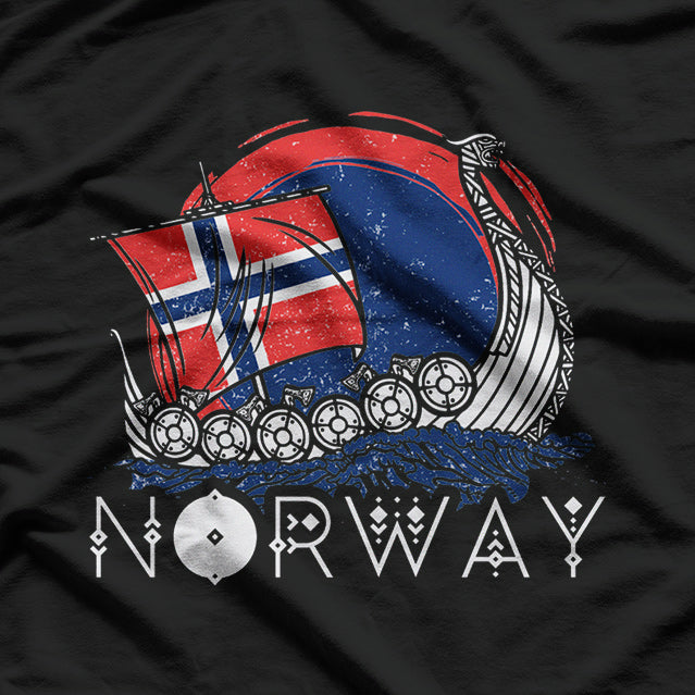 Boat Norwegian Viking Ship Ocean Pride and Heritage T-Shirt
