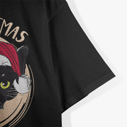 Meowy Catmas Merry Catmas Black Cat Christmas Xmas T-Shirt