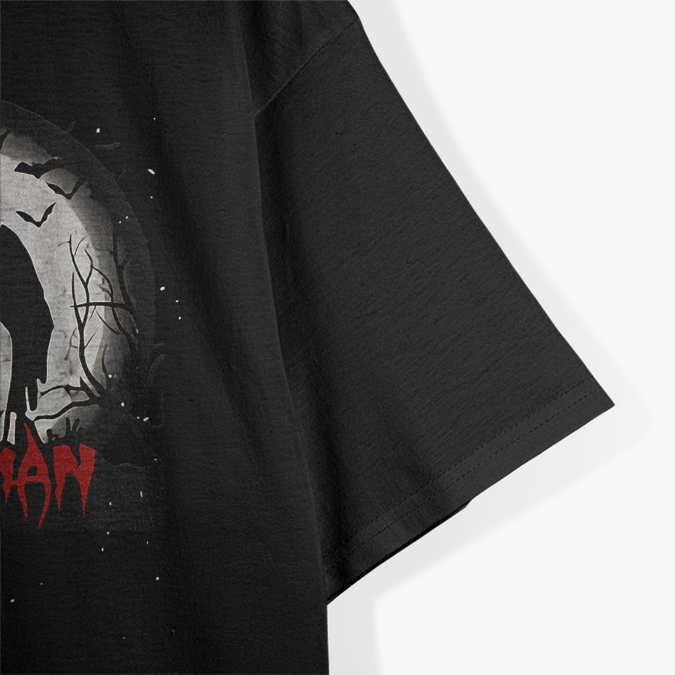 Dark Moon with Bats and Mothman A Haunting Folklore T-Shirt