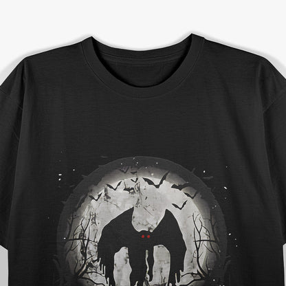 Dark Moon with Bats and Mothman A Haunting Folklore T-Shirt