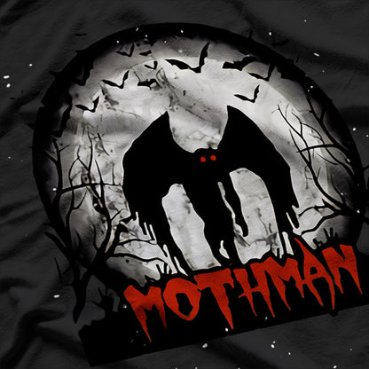 Dark Moon with Bats and Mothman A Haunting Folklore T-Shirt