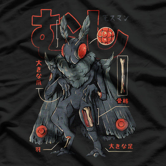 Mothman Anatomy Japanese Retro Style with a Cryptid Twist T-Shirt