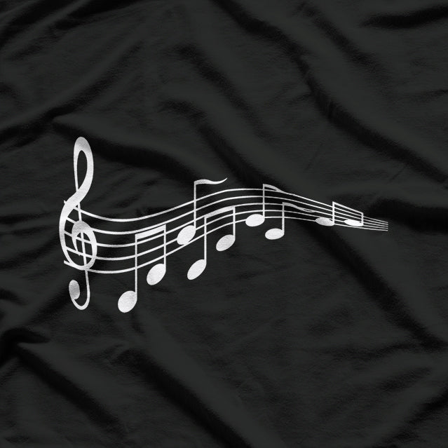 Musical Notes Music Dad Text In Treble Clef T-Shirt