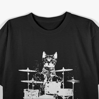 Kitten Kitty Cat Drummer Playing Drums T-Shirt