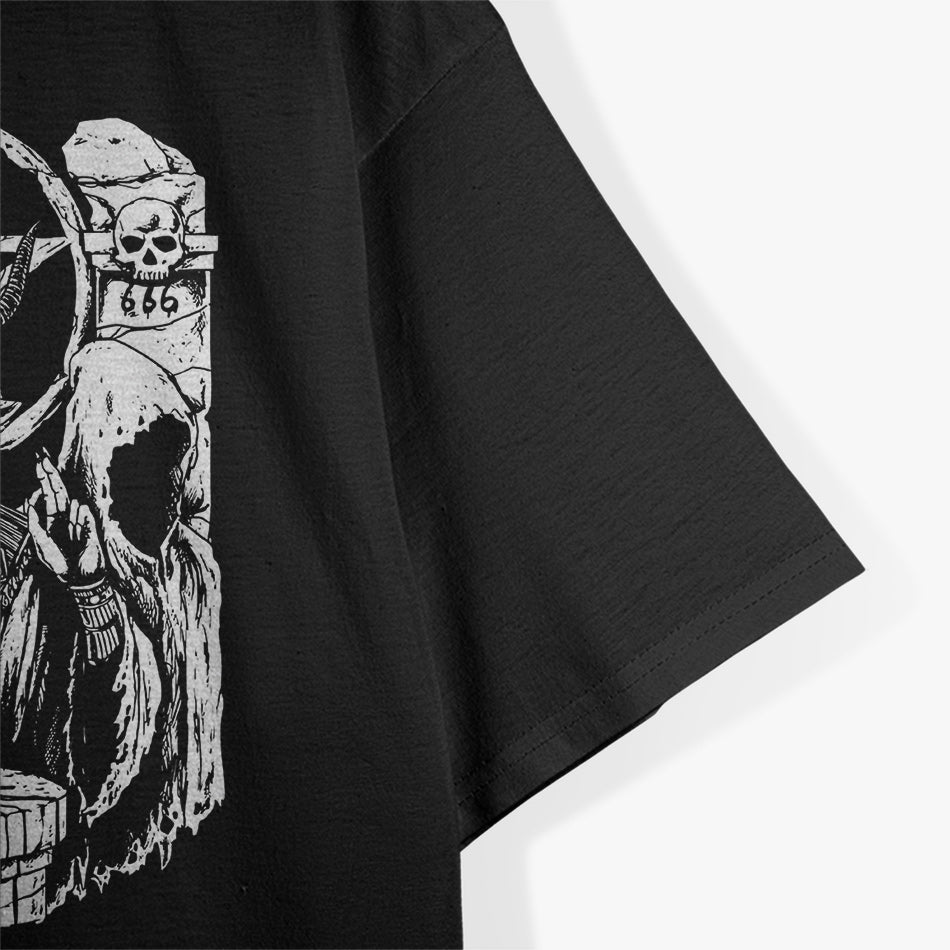 Satanic Skull Occult - A Dark Fusion of Gothic Mysticism and Unholy Power T-Shirt